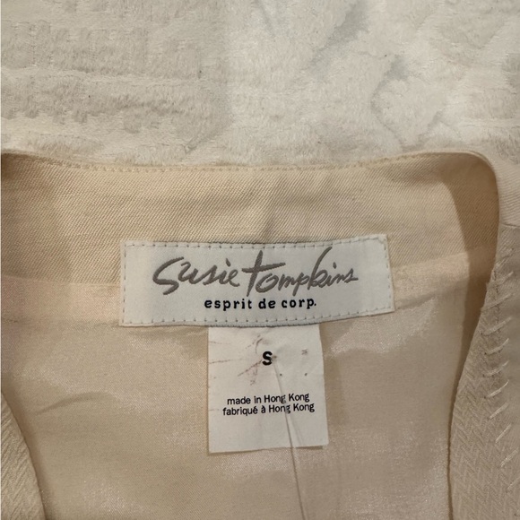 Susie Tompkins vintage Cream Button-Up mixed texture mother of pearl buttons - Picture 5 of 8